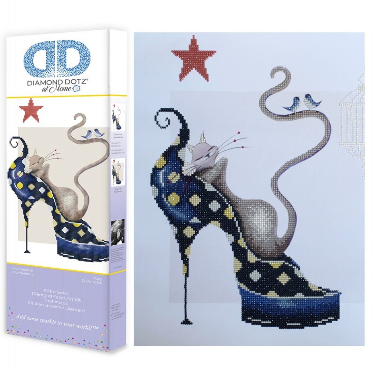 Diamond Dotz at Home - Dizzy, Partial Drill, Round Dotz, Diamond Painting Kits, Diamond Art Kits for Adults, Gem Art, Diamond Art, Diamond Dotz, 16.5"x18.5"